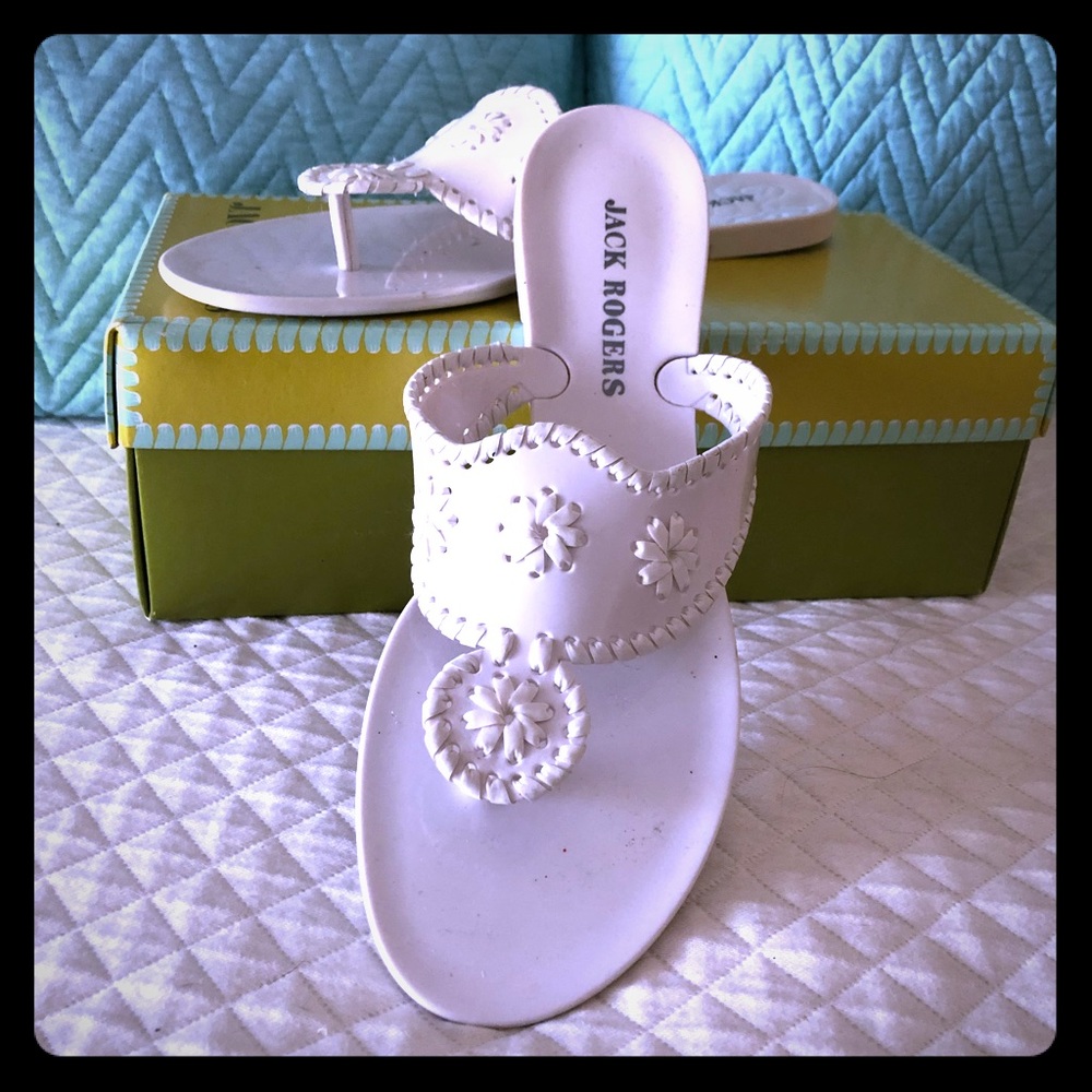 Jack Rogers White Bahamas Navajo Jelly Size 11m